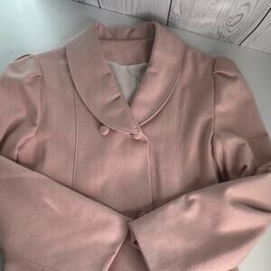 Vintage Wool Coat Women Size S/M Pink Long 1950s Union USA  Whimsey Coquette
